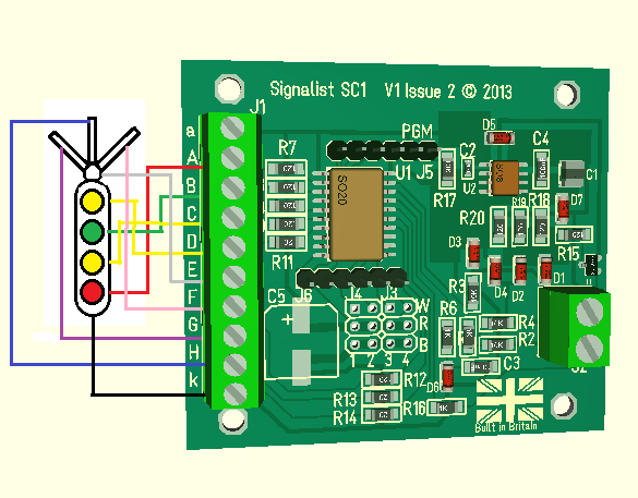 Four aspect signal with feathers wiring diagram